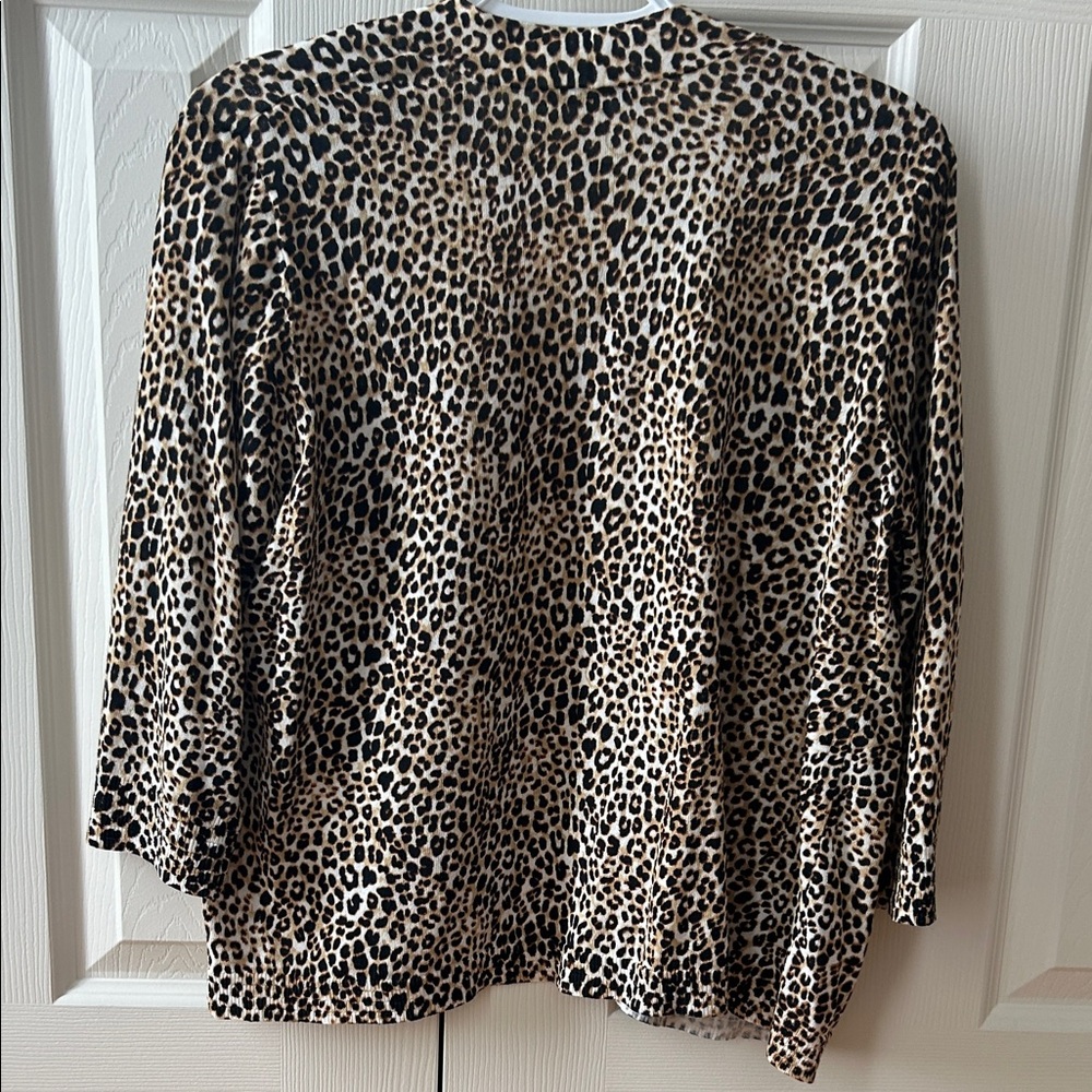 Chico's Animal Print Open Cardigan - Picture 4 of 5